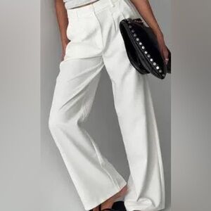 Princess Polly White Wide-Leg Pants